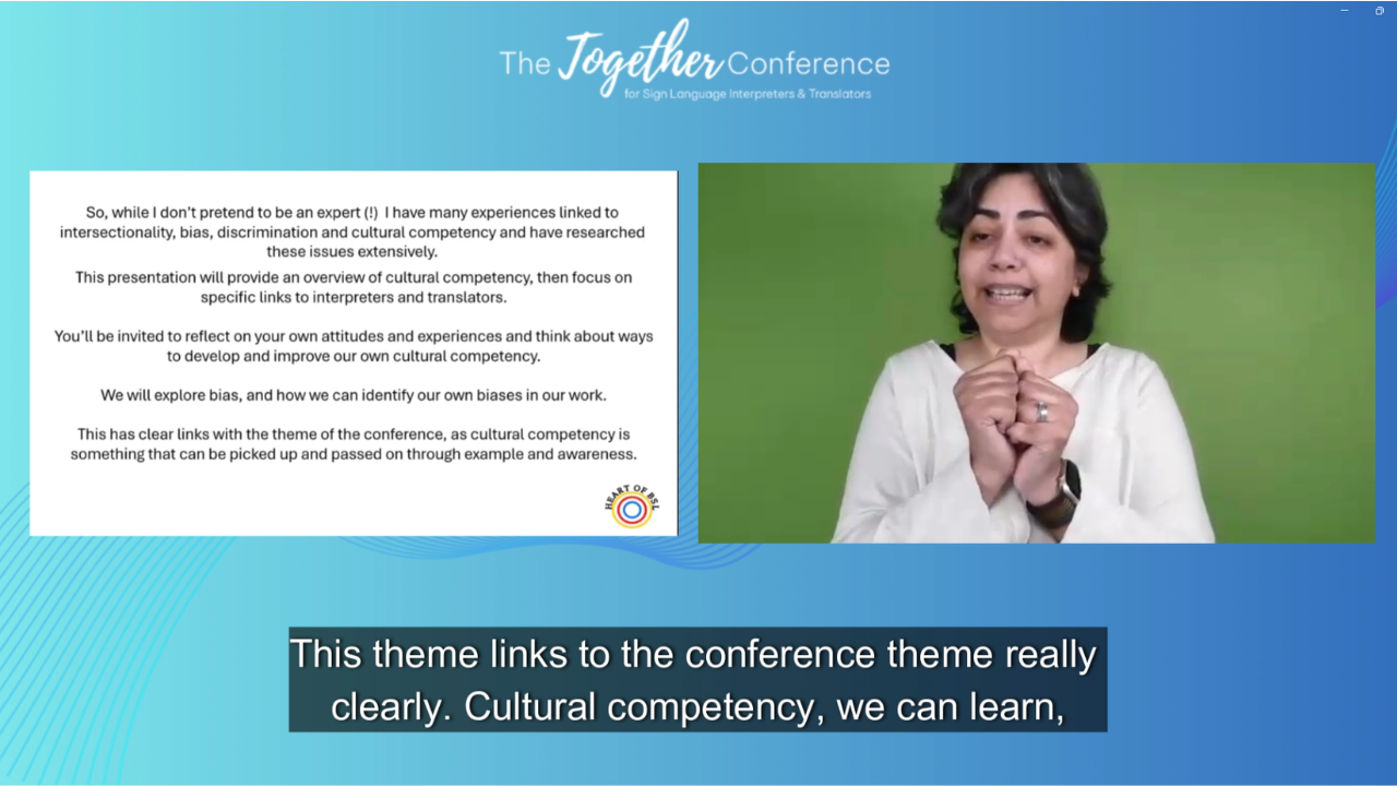 A presenter signing during the 2026 conference